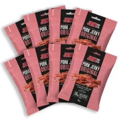 8 Jerky and Go Pork Jerky Original, 8 confezioni di carne secca di maiale da 45g