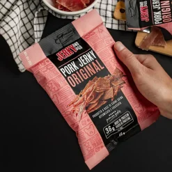 8 Jerky and Go Pork Jerky Original, 8 confezioni di carne secca di maiale da 45g