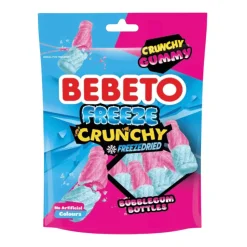 Bebeto Bubblegum Bottles Freeze Crunchy Gummy Freezedried, caramelle liofilizzate al gusto bubblegum da 35g