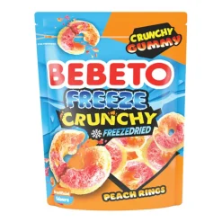 Bebeto Peach Rings Freeze Crunchy Gummy, caramelle liofilizzate al gusto pesca da 35g
