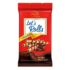 Bogutti Let's Rolls Chocolate, wafer con crema al cioccolato da 120g