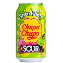 Chupa Chups Sparkling Green Apple Sour, bevanda aspra alla mela verde 345ml