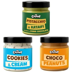 Combo Mr. Creamy "Best Seller", Pistacchio & Kataifi + Cookies & Cream + Peanut Butter Cup (3 creme da 200 g)