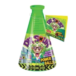 Dr. Sour Power Balls Coin Bank, caramelle al gusto di frutta da 15g