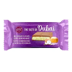 Elit Coconut Dubai Chocolate, barretta di cioccolato al latte con crema di cocco e Kadayif da 90g