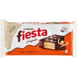 Ferrero Fiesta, 10 merendine all'arancia con liquore e ricoperte di cacao da 36g