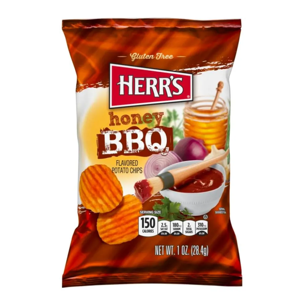 Herr's Honey BBQ, confezione di patatine da 28g