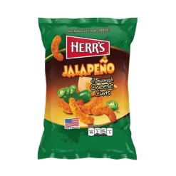 Herr's Jalapeño Cheese Curls, patatine piccanti al peperoncino jalapeño da 28g