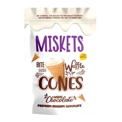 Miskets Cones With White Chocolate, coni di cialda con ripieno di cioccolato bianco da 70g