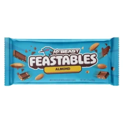 Mr Beast Feastables Almond, tavoletta di cioccolato al latte con pezzi di mandorla da 60g