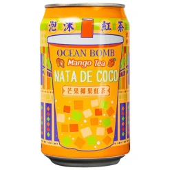 Ocean Bomb Mango Tea With Nata De Coco, bevanda di tè nero con nata de cocco aromatizzata al gusto di mango da 315ml