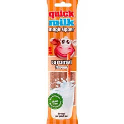 Quick Milk Magic Sipper Caramel Flavor, cannucce con caramelle al gusto di caramello da 30g