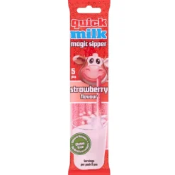 Quick Milk Magic Sipper Strawberry Flavor, cannucce di caramelle alla fragola da 30g